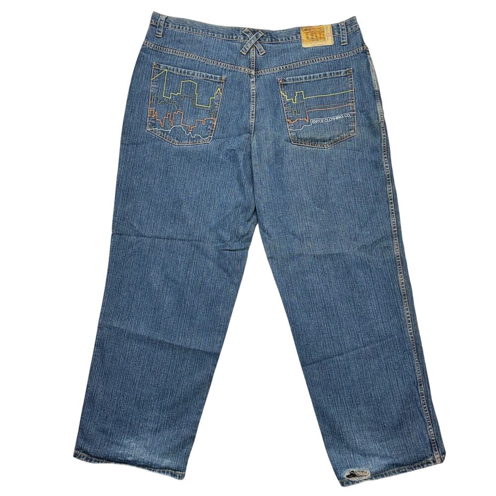 Vintage Enyce Electric City Jeans 46x33 Y2K Hip Hop Streetwear Wide Leg Baggy